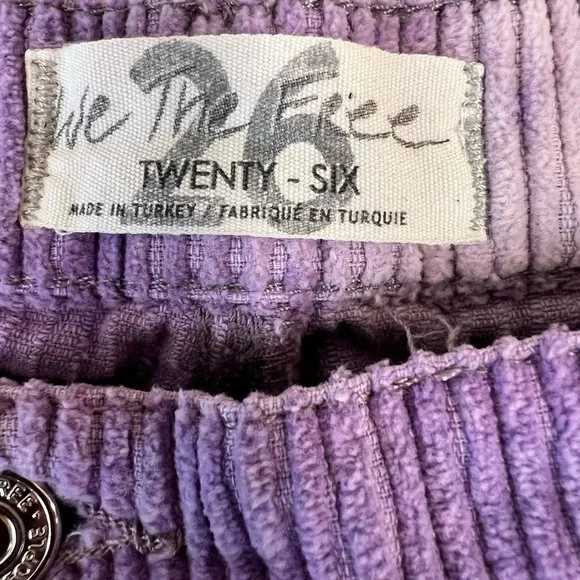 We the Free People Reese Purple Tie Dye Corduroy Pants Size 26 - Picture 7 of 11